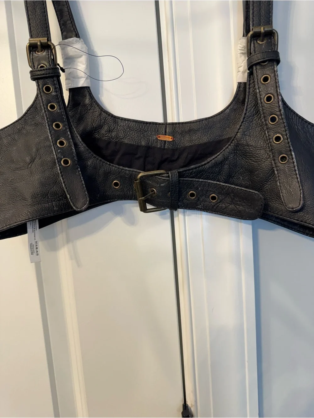 Free People Black Rebel Leather Buckle Harness